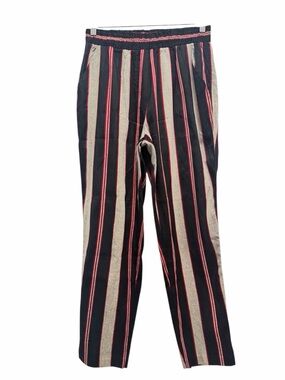 Nikki Chasin Striped Silk Pant Black Red Size Medium